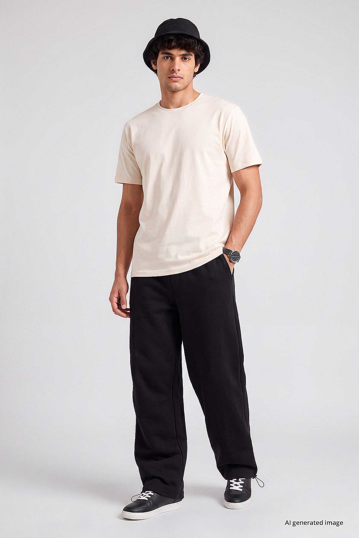 Tommylife Toptan Siyah Lastikli Erkek Baggy Eşofman Alt - 82200