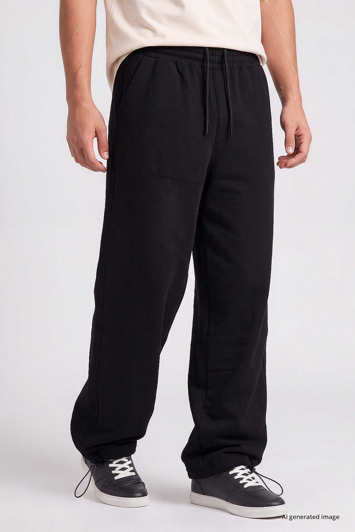 Tommylife Toptan Siyah Lastikli Erkek Baggy Eşofman Alt - 82200
