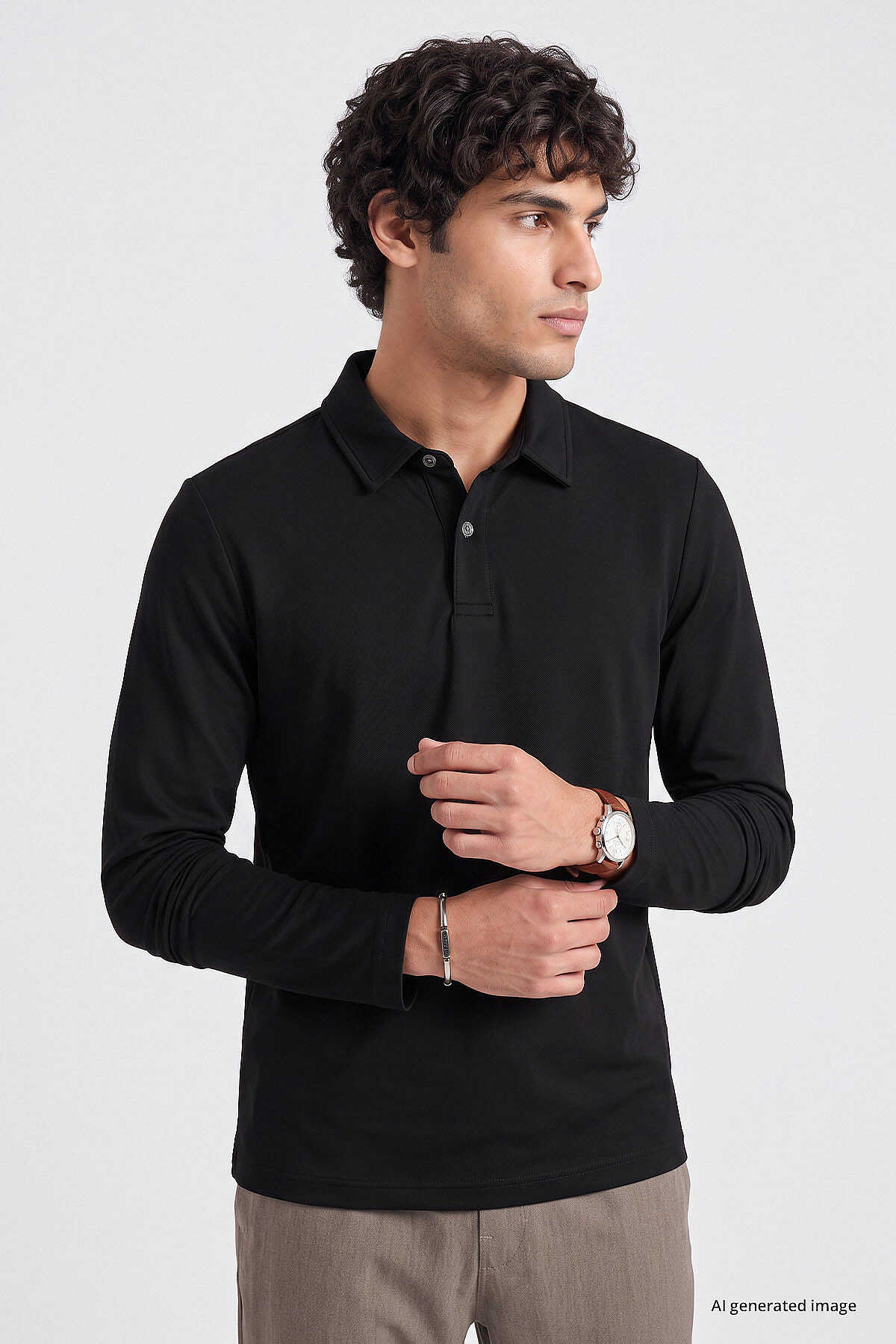 Tommylife Toptan Siyah Rahat Form Basic Polo Yaka Erkek T-Shirt - 88512