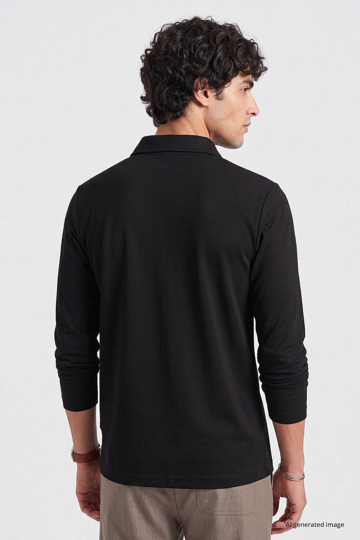 Tommylife Toptan Siyah Rahat Form Basic Polo Yaka Erkek T-Shirt - 88512