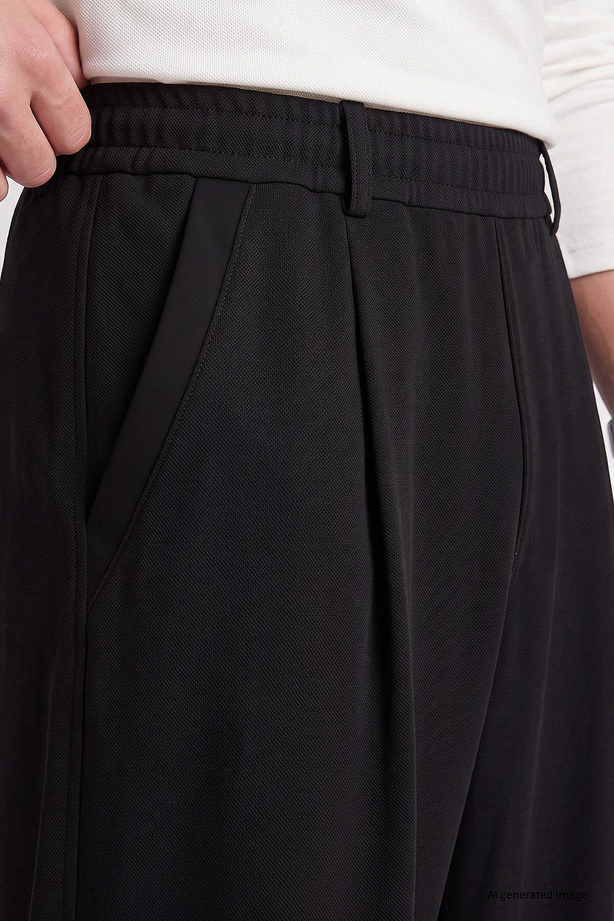 Tommylife Toptan Siyah Rahat Form Erkek Palazzo Pantolon - 82199