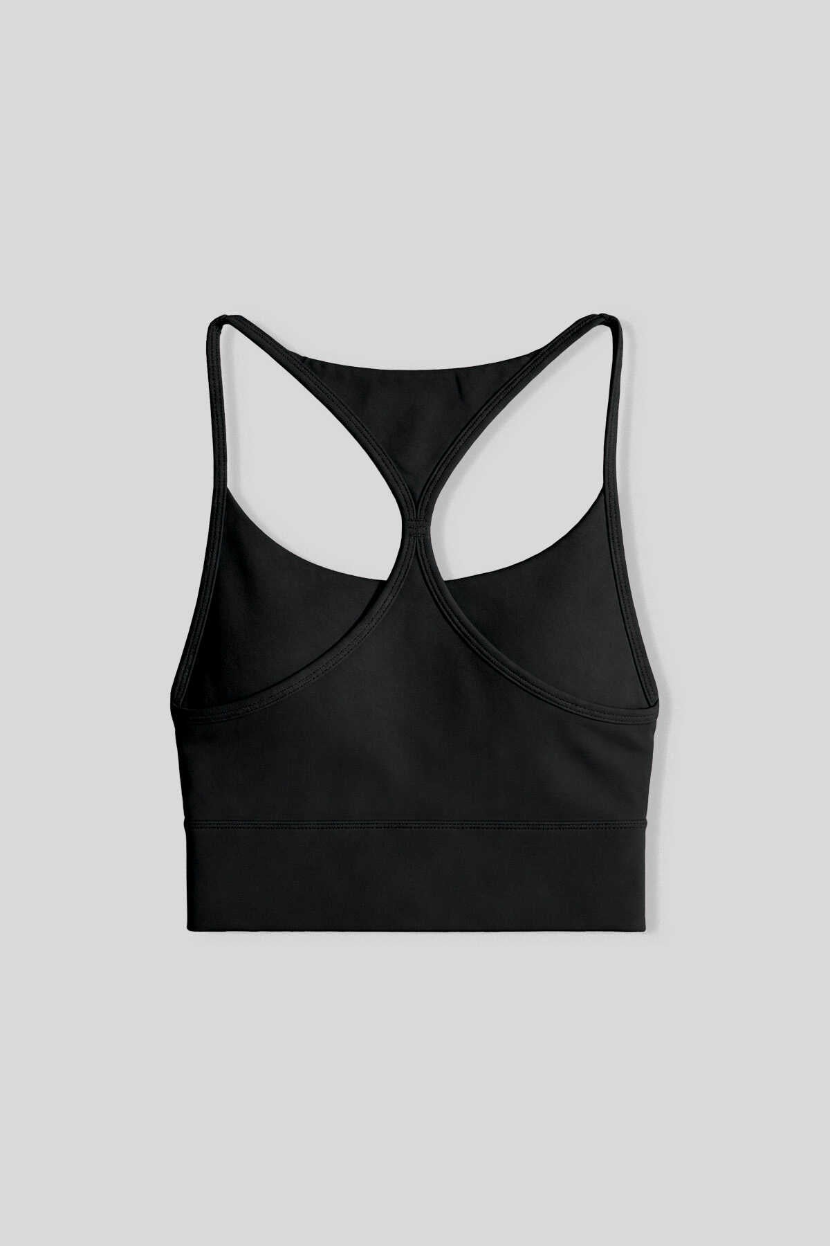 Tommylife Wholesale Black Standard Fit Printed Back Detail Women's Sports Bralette - 97300