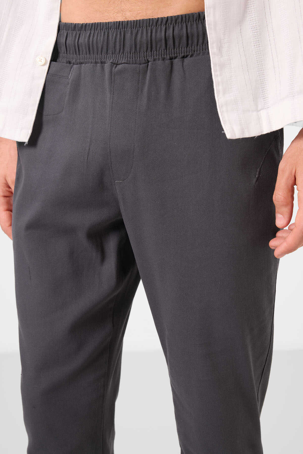 Tommylife Wholesale Standard Fit Woven Lightweight Stretchy Chino Men's Trousers 82177 Black