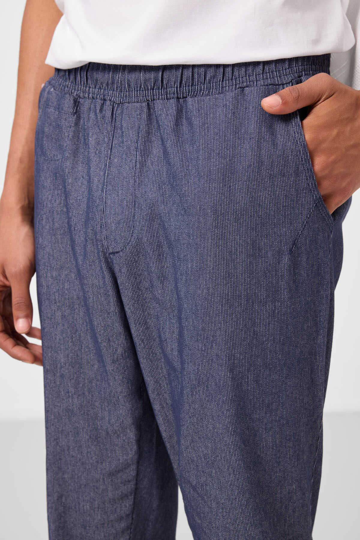 Tommylife Wholesale Standard Fit Woven Lightweight Stretchy Chino Men's Trousers 82177 Black