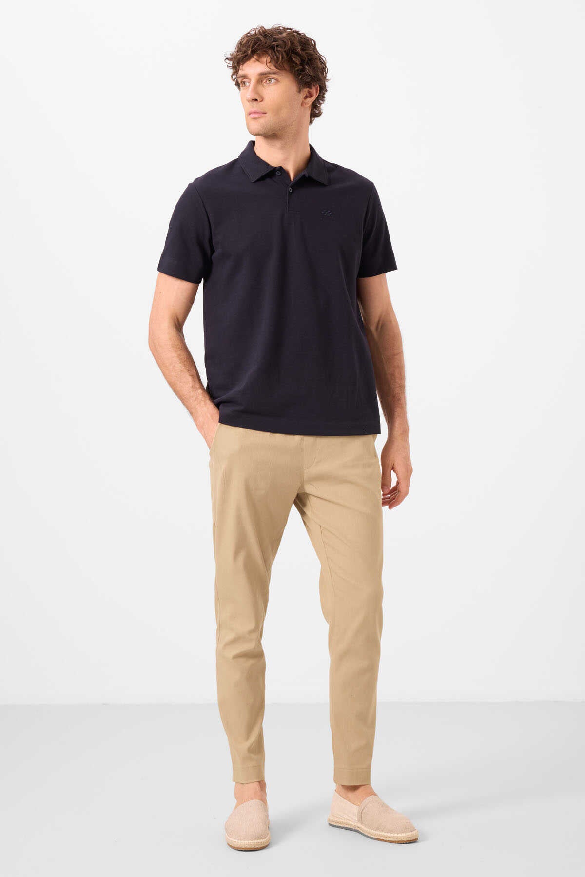 Tommylife Wholesale Standard Fit Woven Lightweight Stretchy Chino Men's Trousers 82177 Black