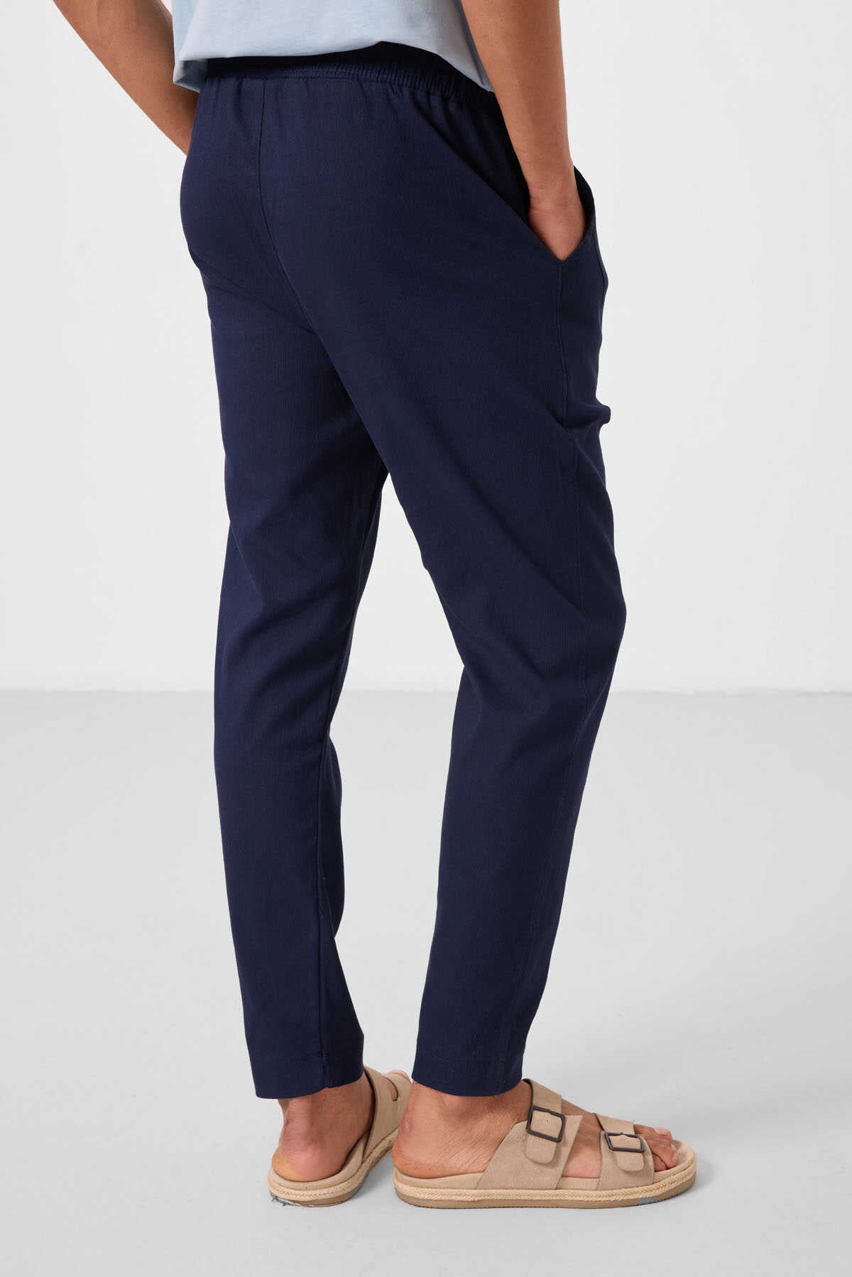 Tommylife Wholesale Standard Fit Woven Lightweight Stretchy Chino Men's Trousers 82177 Black