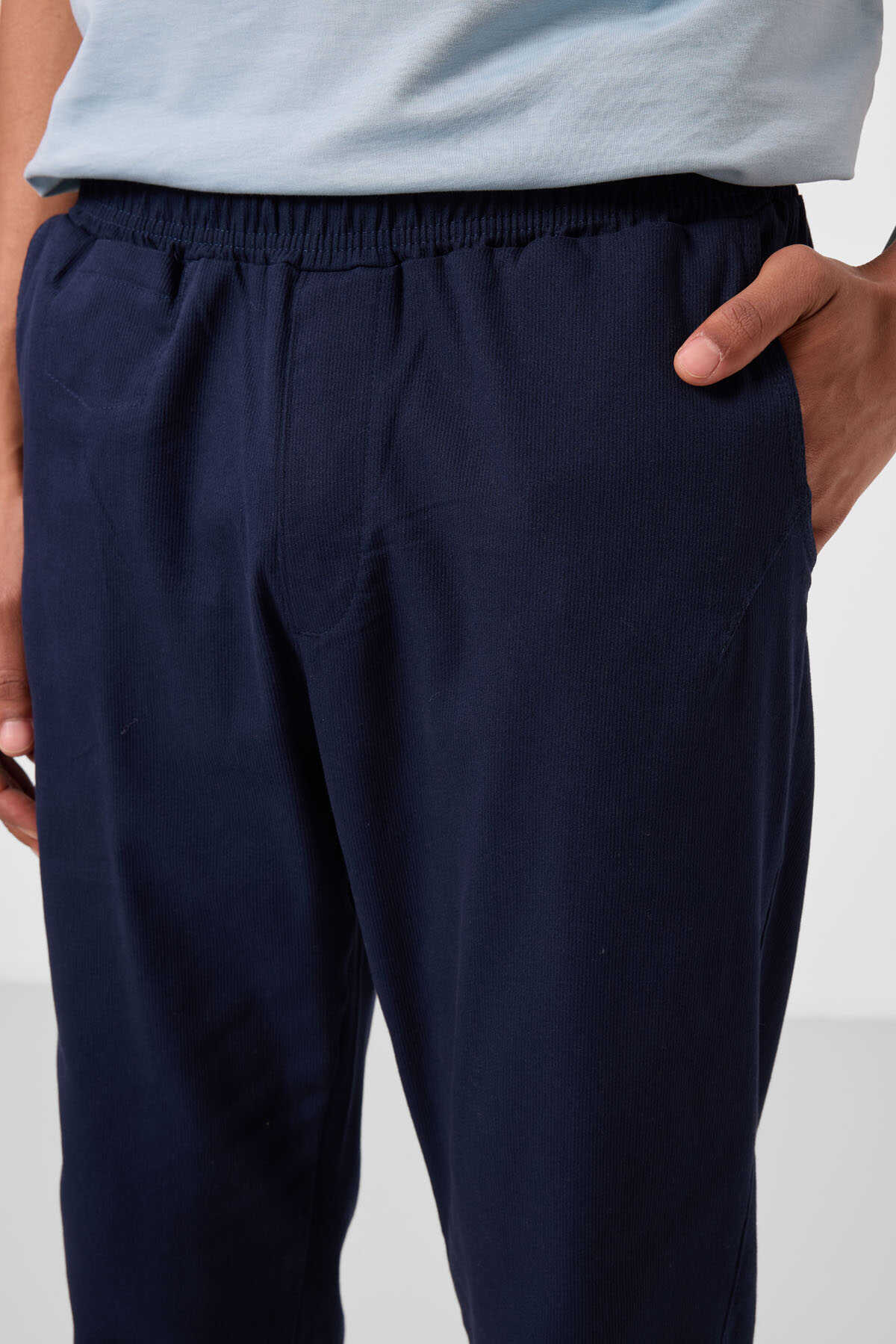 Tommylife Wholesale Standard Fit Woven Lightweight Stretchy Chino Men's Trousers 82177 Black