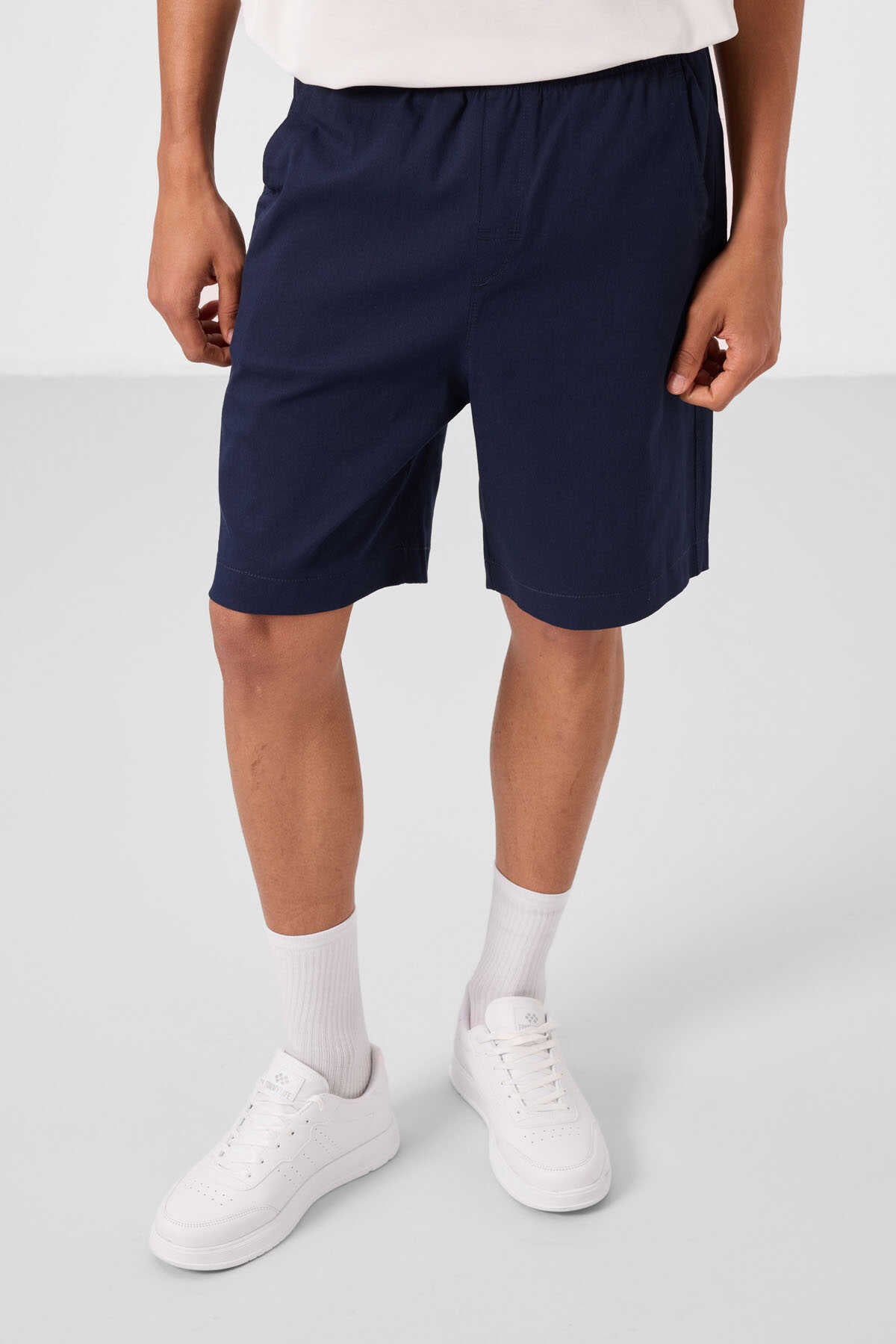 Tommylife Wholesale Standard Fit Woven Lightweight Stretchy Chino Men's Shorts 81293 Black