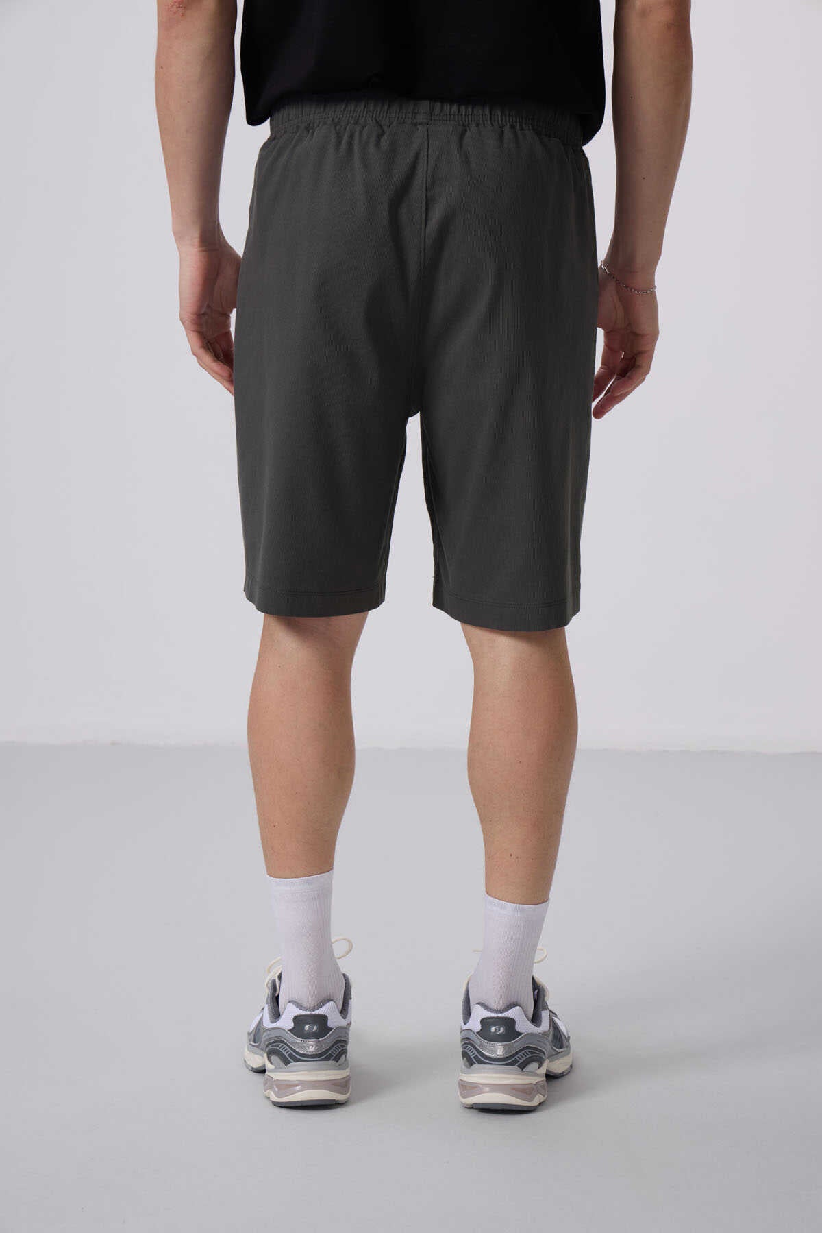 Tommylife Toptan Standart Fit Dokuma Hafif Esnek Chino Şort 81290 Siyah
