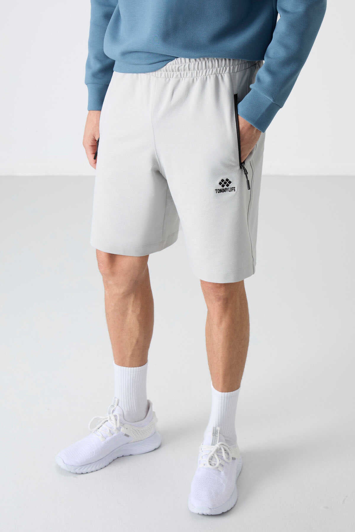 Tommylife Wholesale Standard Fit Basic Men's Shorts 81136 Stone