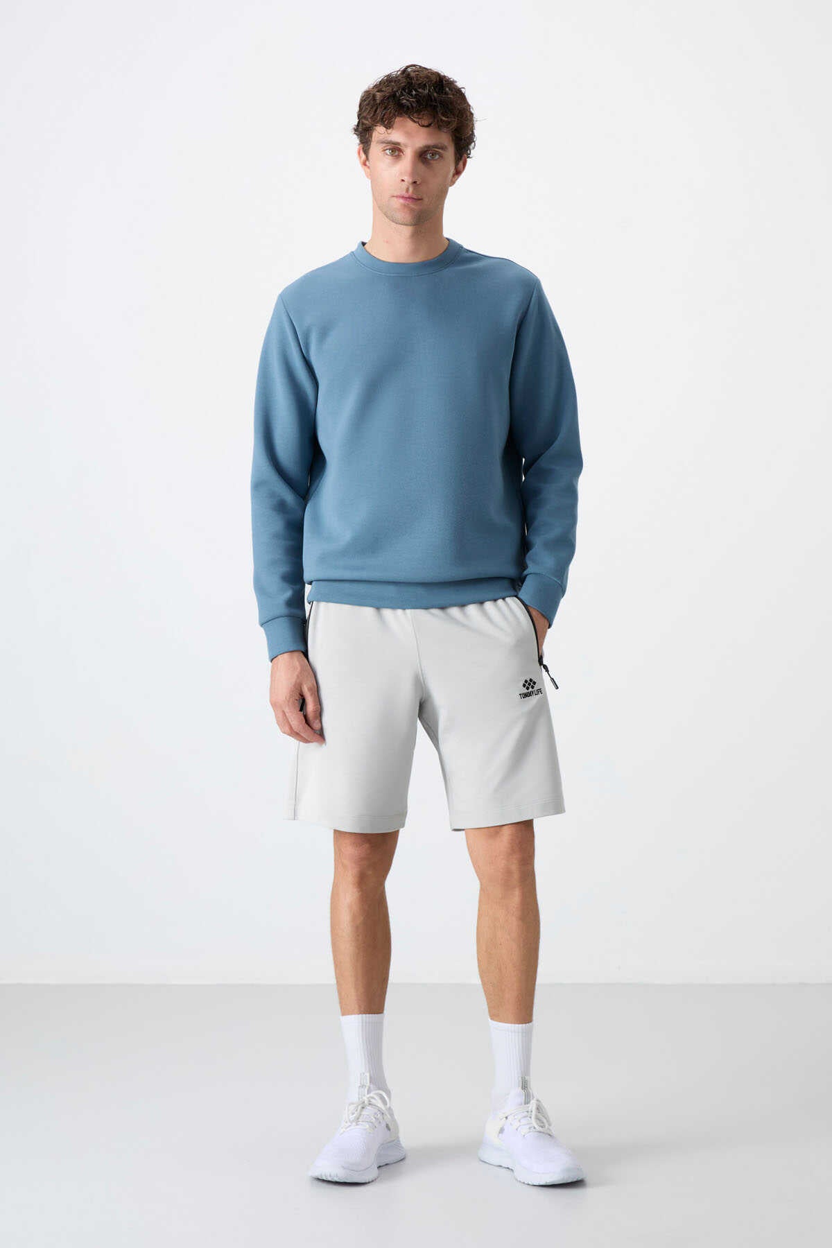 Tommylife Wholesale Standard Fit Basic Men's Shorts 81136 Stone