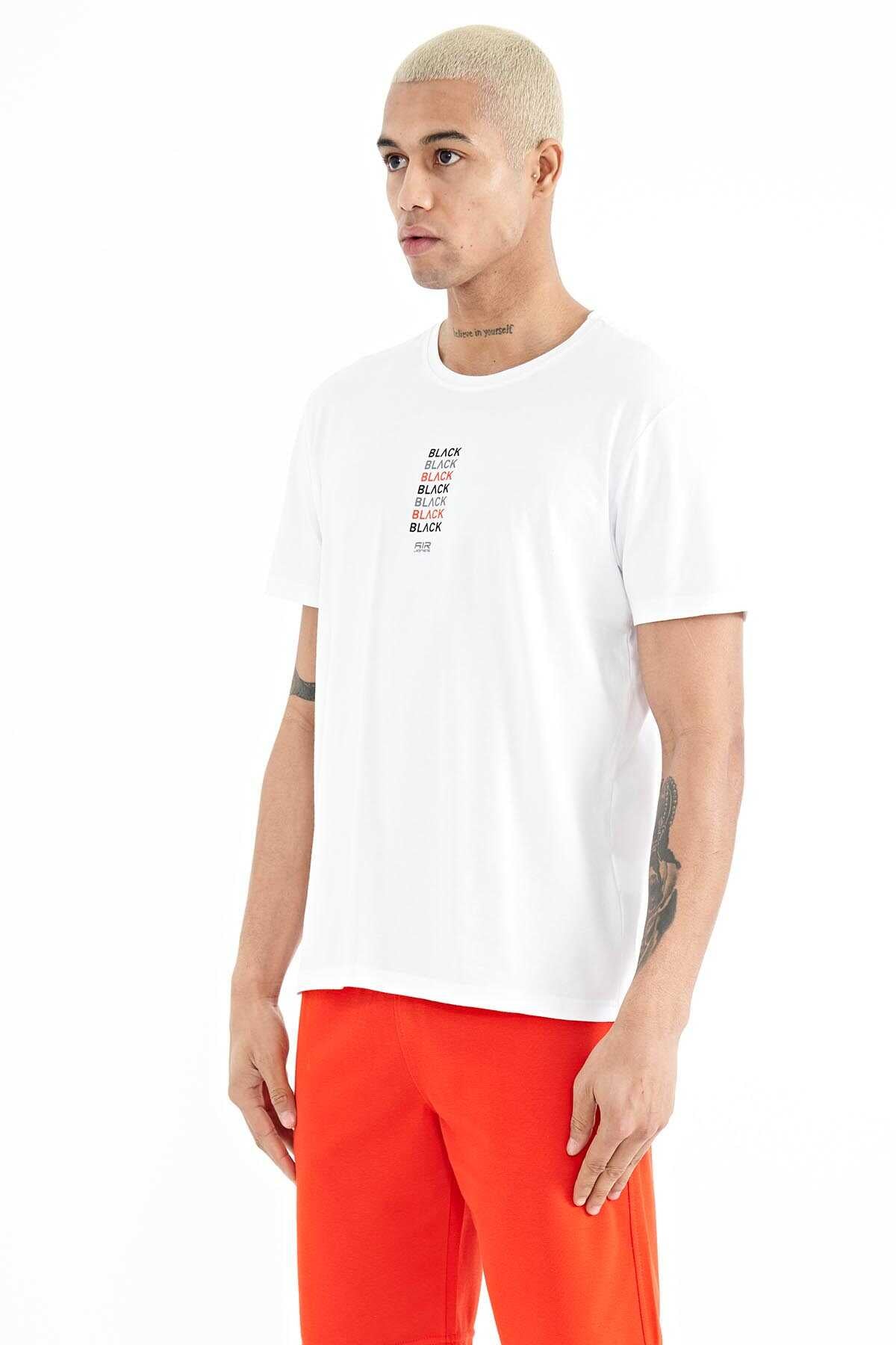 Tommylife Wholesale Tyler Crew Neck Standard Fit Printed Men's T-Shirt 88227 White