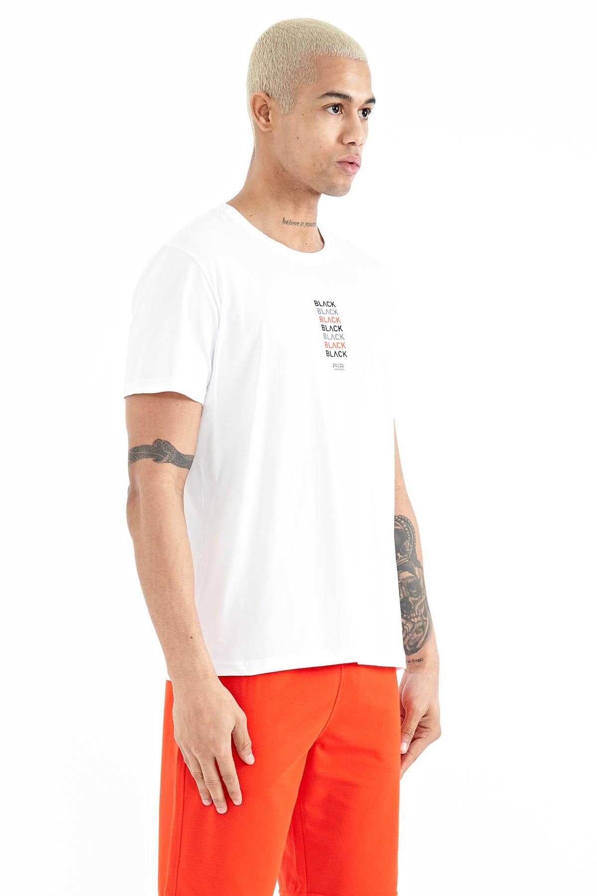 Tommylife Wholesale Tyler Crew Neck Standard Fit Printed Men's T-Shirt 88227 White