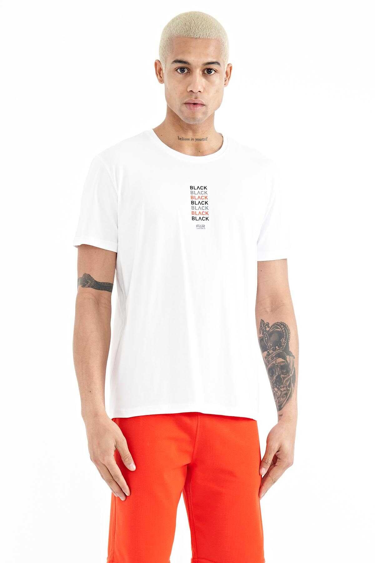 Tommylife Wholesale Tyler Crew Neck Standard Fit Printed Men's T-Shirt 88227 White