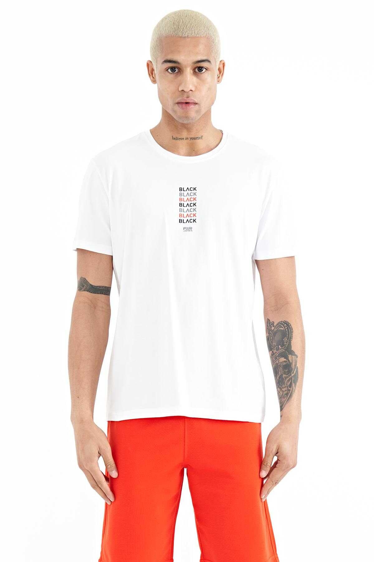 Tommylife Wholesale Tyler Crew Neck Standard Fit Printed Men's T-Shirt 88227 White