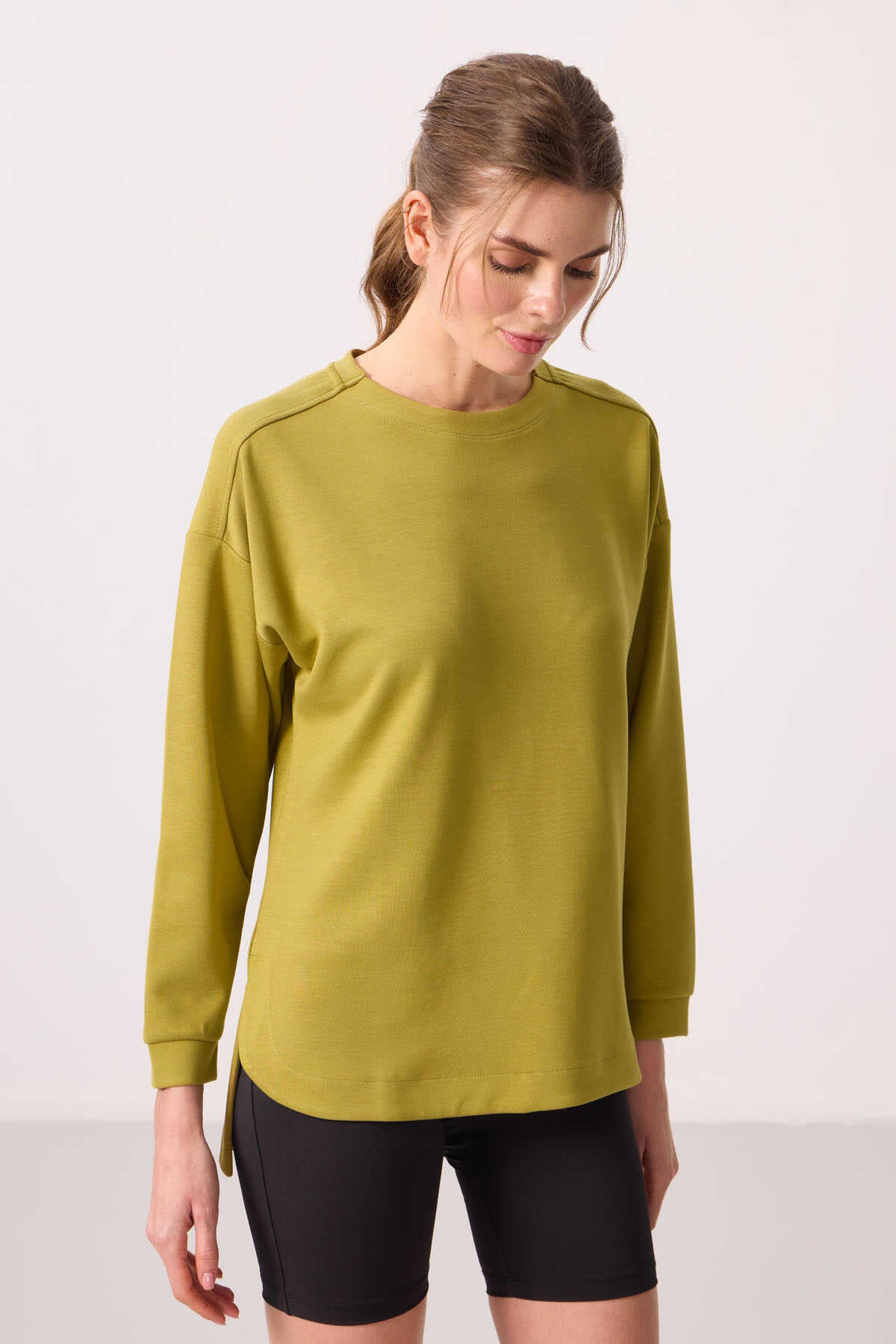 Tommylife Wholesale Soft Texture Crew Neck Comfortable Fit Women's Tunic Sweatshirt - 97305 Royal Blue