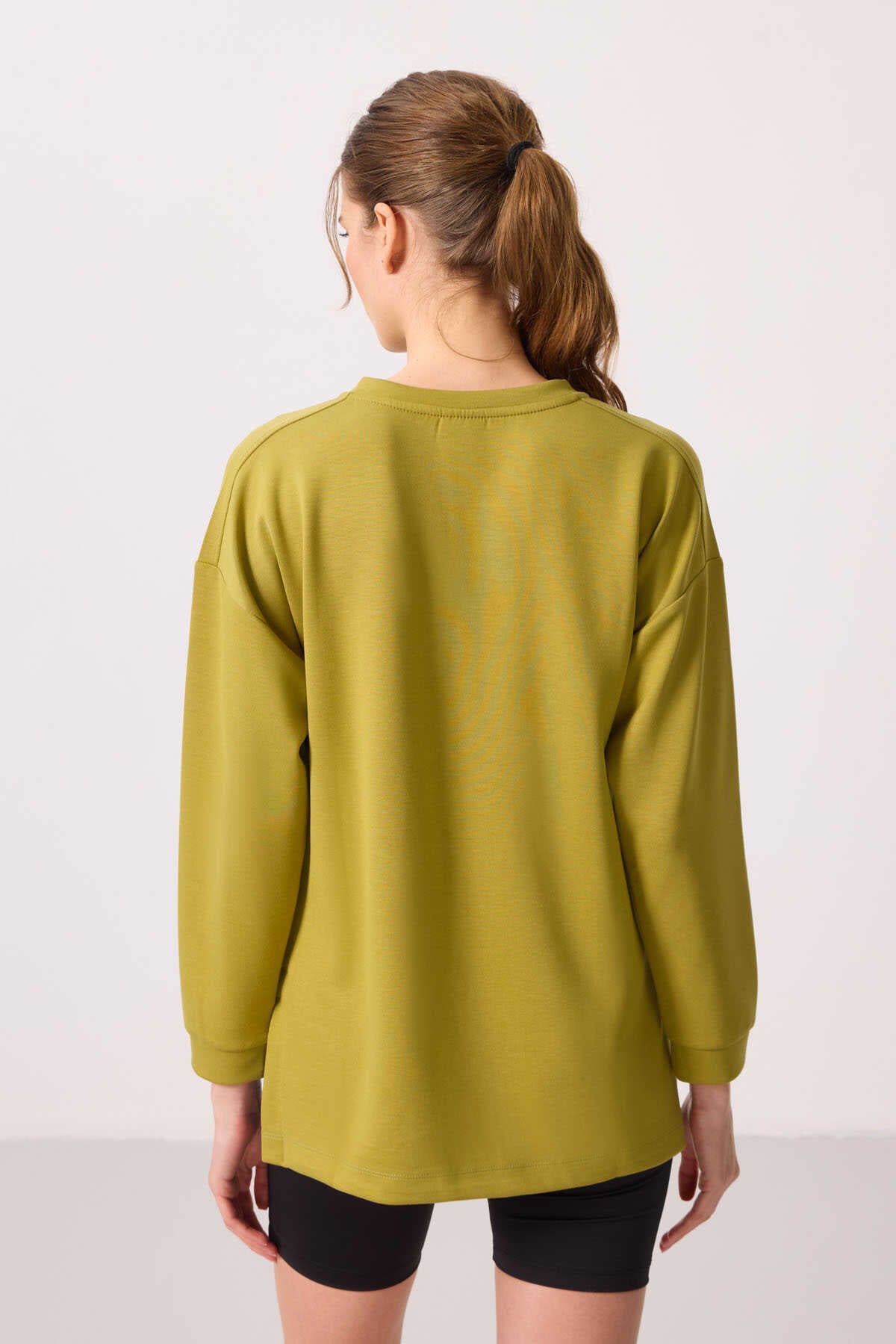 Tommylife Wholesale Soft Texture Crew Neck Comfortable Fit Women's Tunic Sweatshirt - 97305 Royal Blue