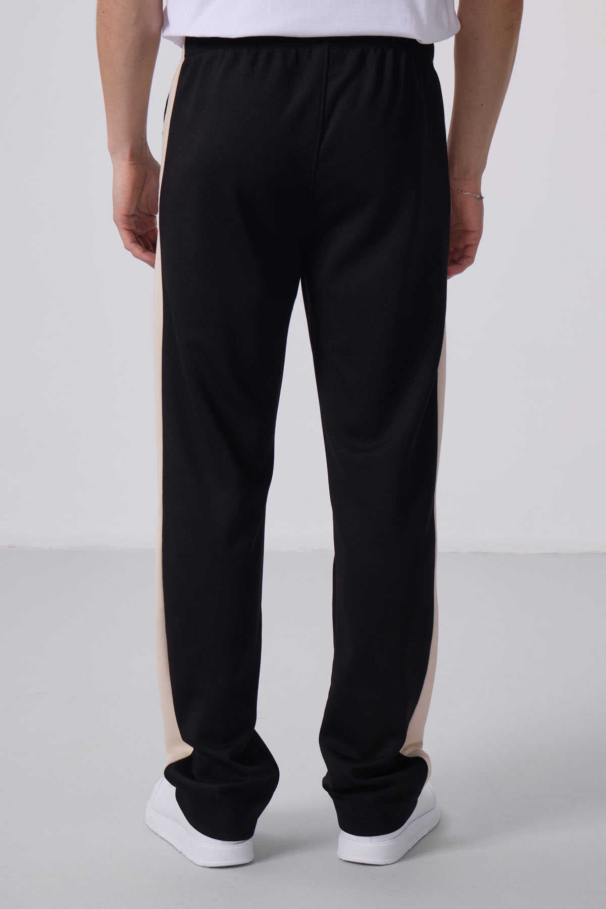 Tommylife Wholesale Textured Surface Standard Fit Palazzo Men's Trousers 82171 Black