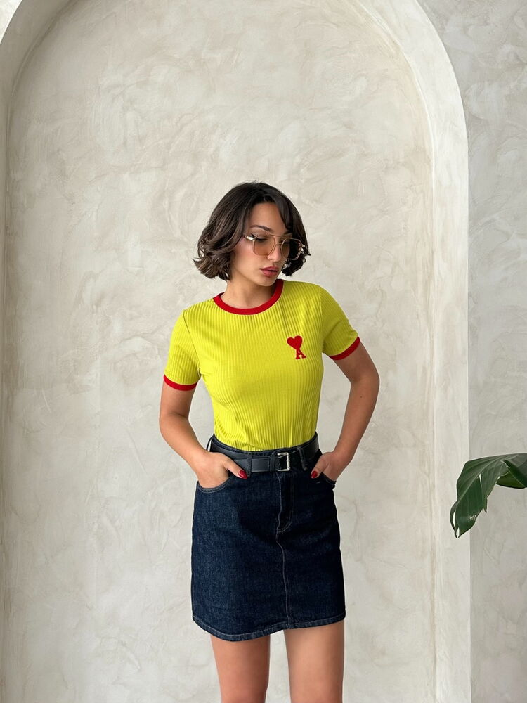 Topshow Fıstık Kırmızı Nakışlı Toptan T Shirt