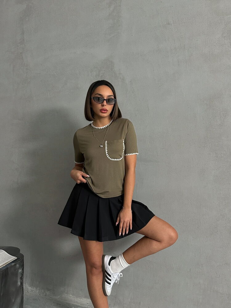 Topshow Haki Çoban Dikişli Toptan T