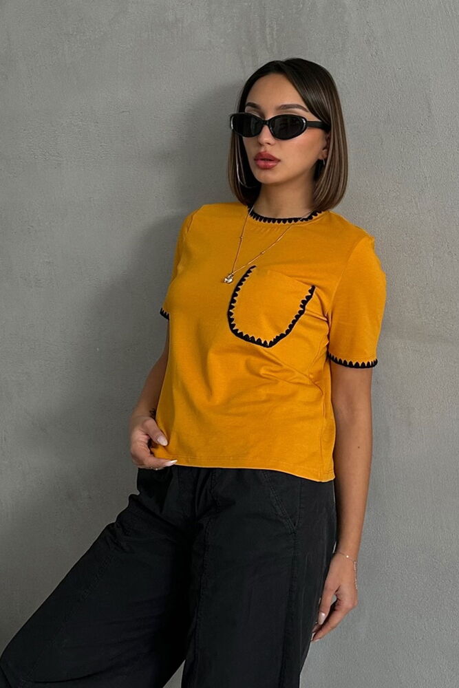Topshow Hardal Çoban Dikişli Toptan T