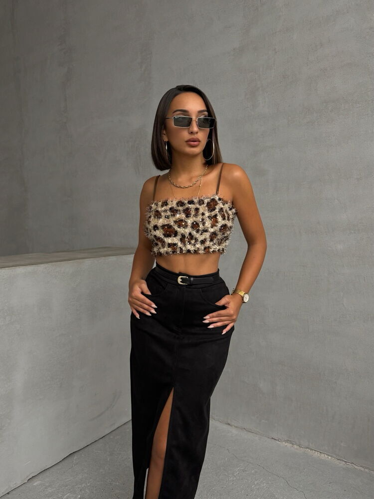 Topshow L.Pullu Leopar Desenli Toptan Büstiyer