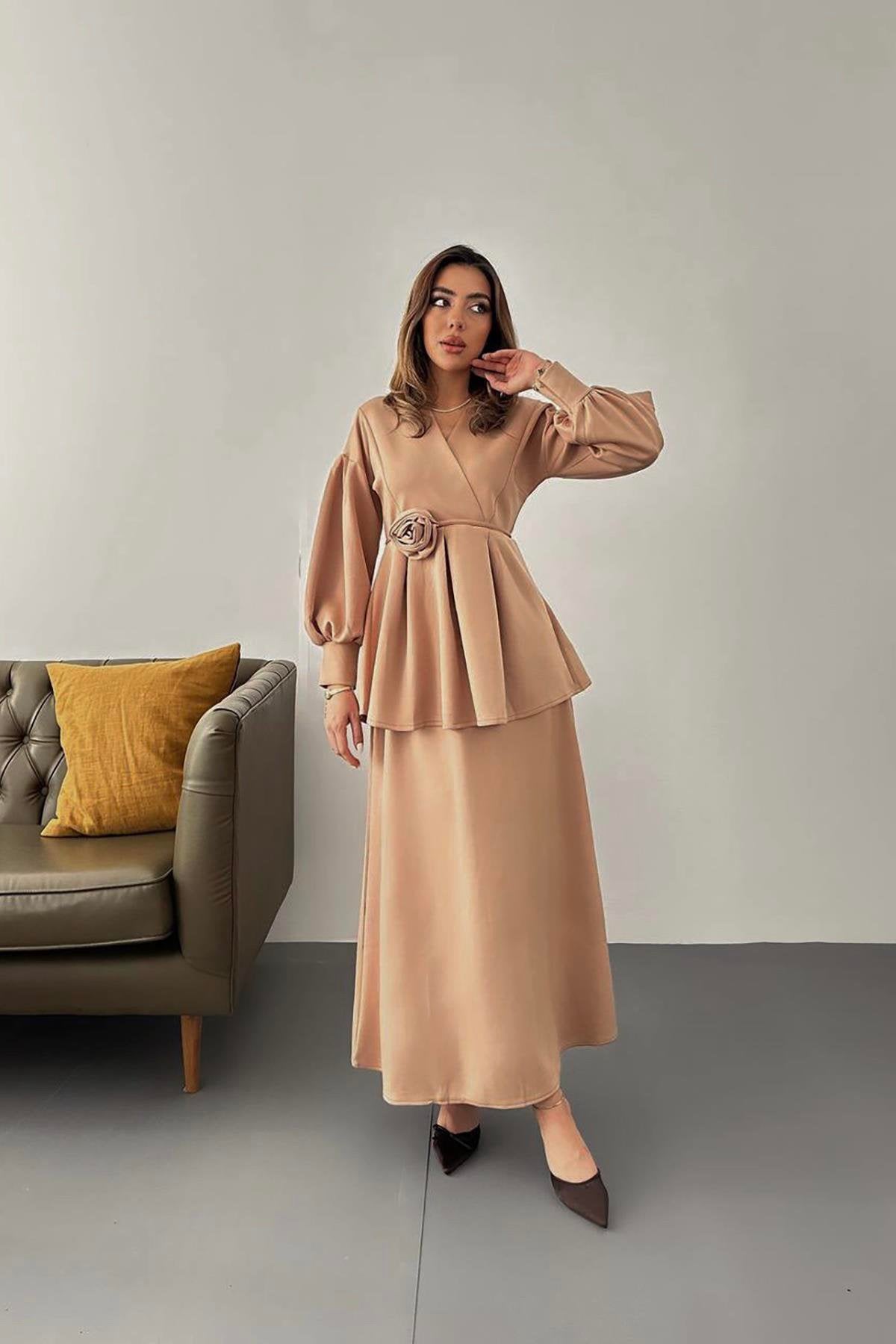 Toptan Camel Gül Detaylı Takım Camel L