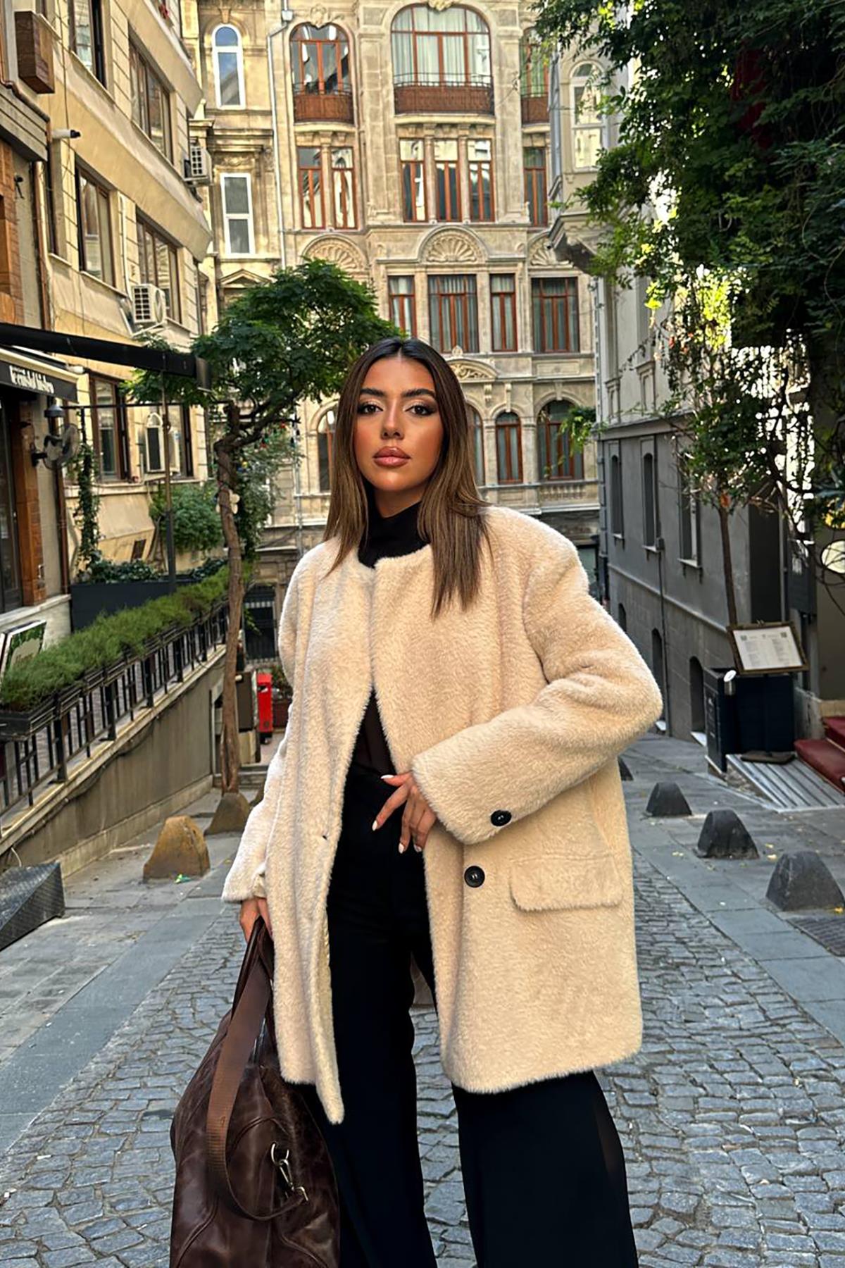 Toptan Camel Tüylü Yumoş Kaban Camel L