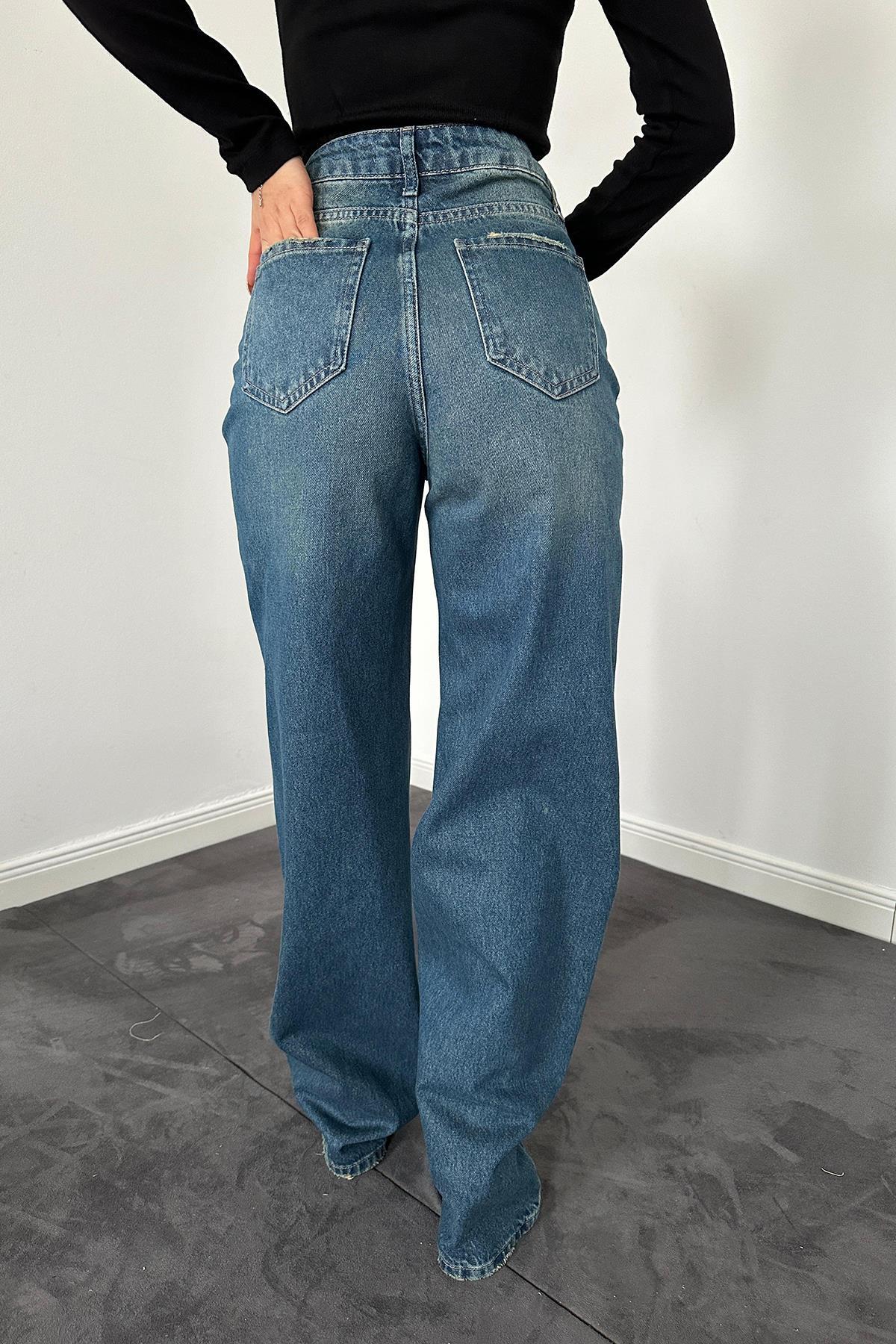 Toptan Lacivert Comfy Jeans Pantolon