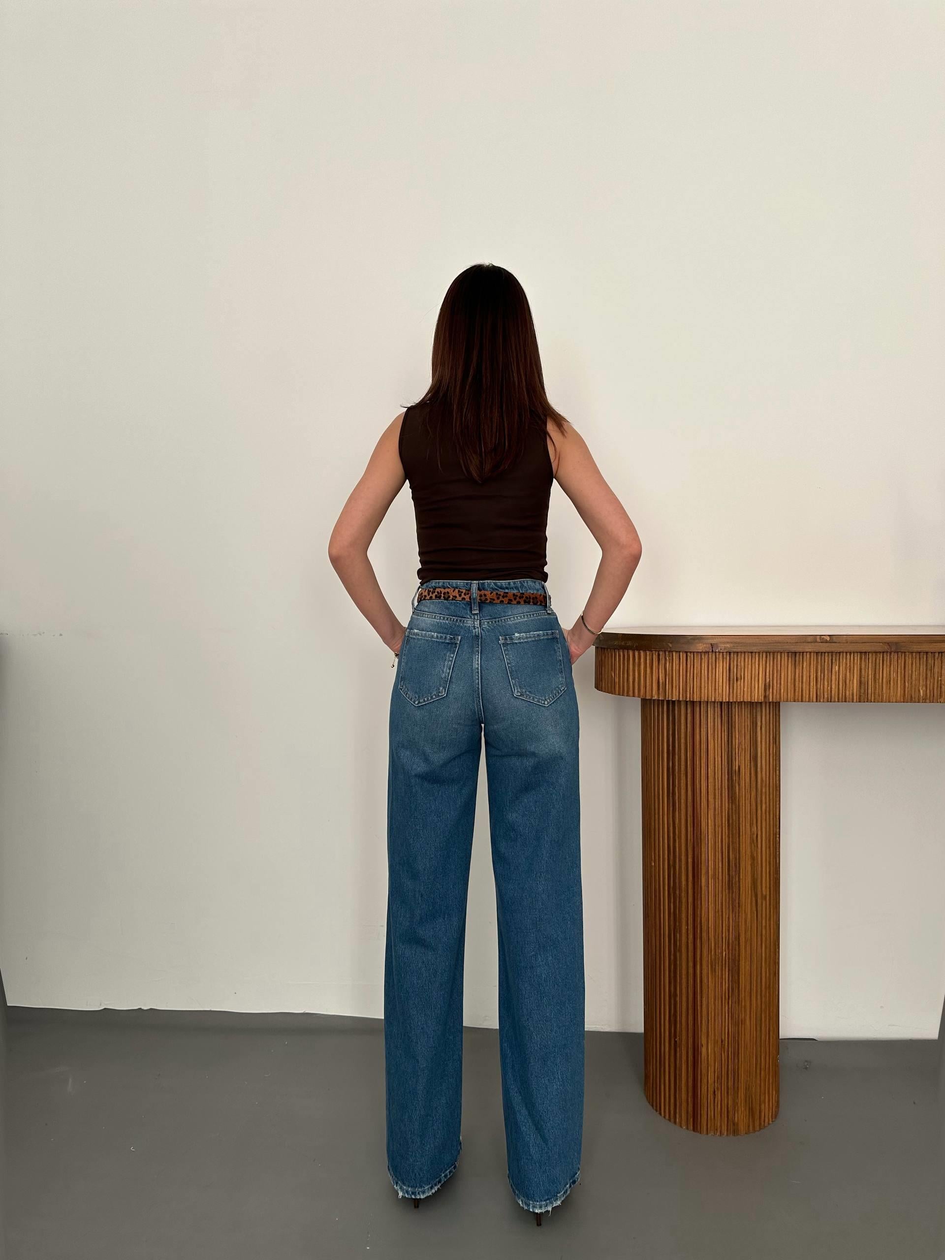 Lacivert Comfy Jeans Pantolon