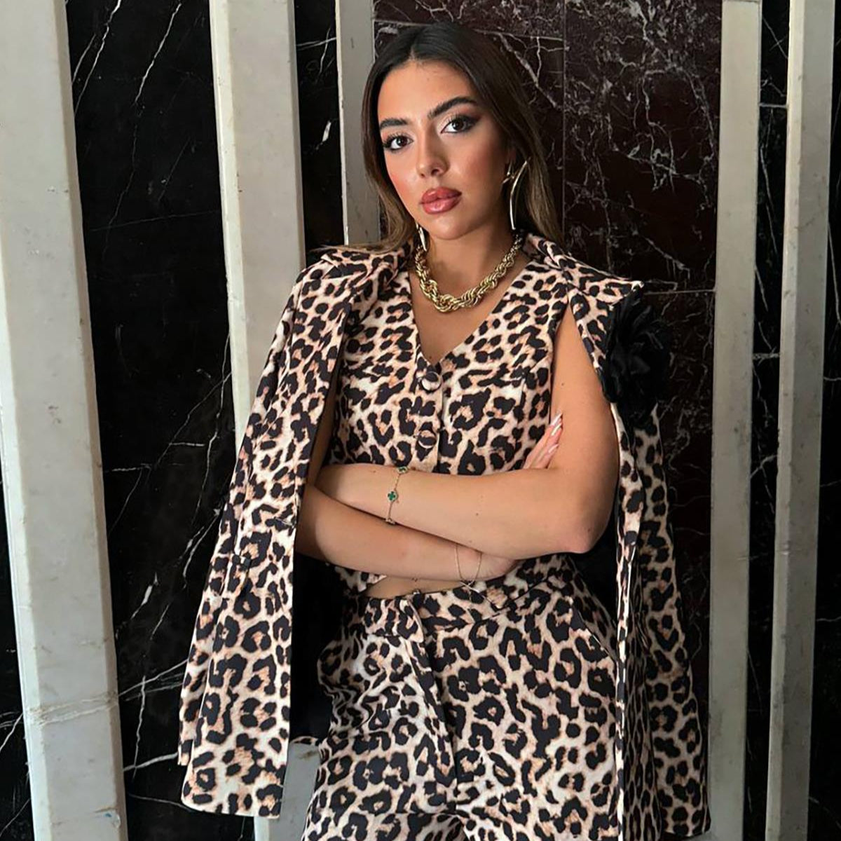 Toptan Leopar Leopar Desenli 3Lü Takım