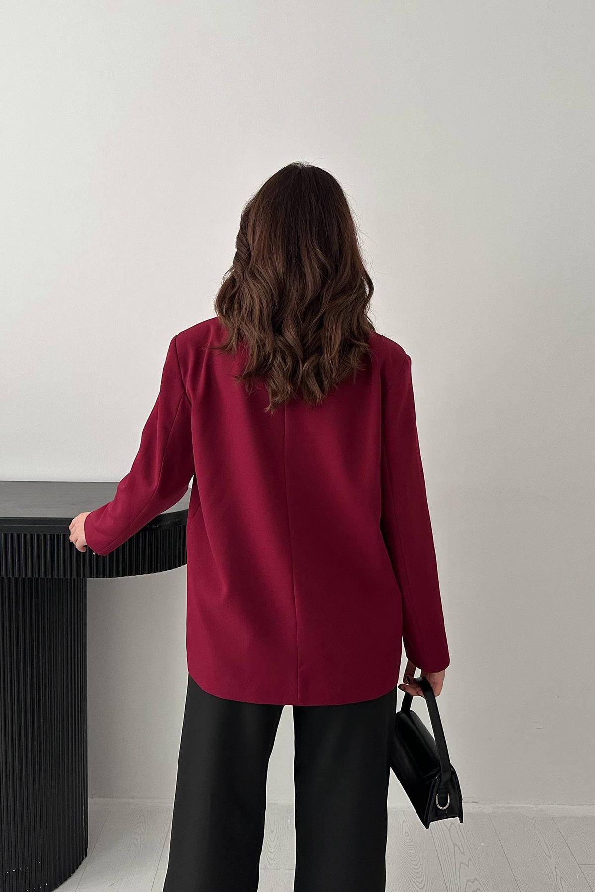 Mürdüm 2 Düğmeli Blazer Ceket