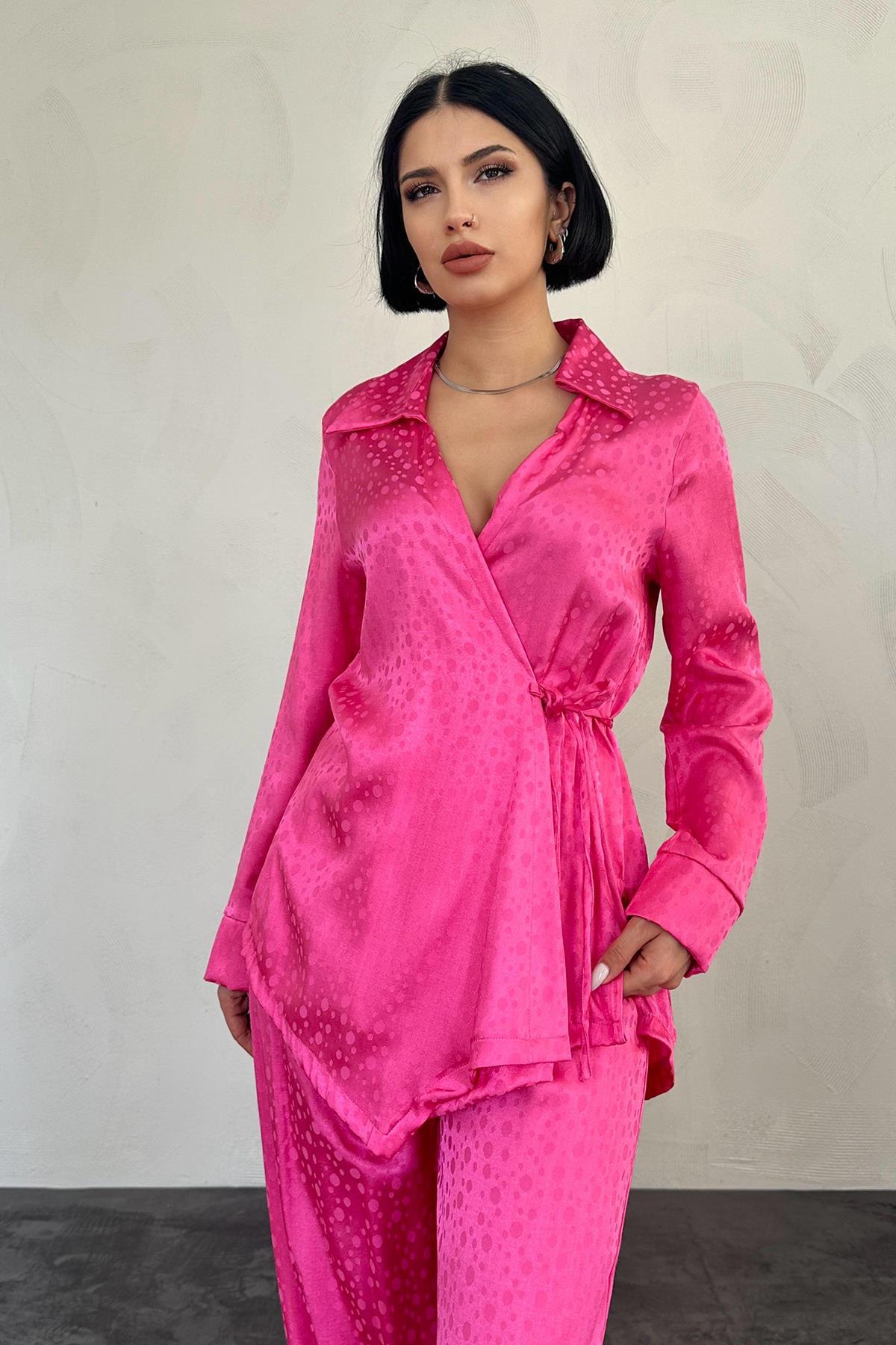 Toptan Pembe Jakarlı Biye Takım