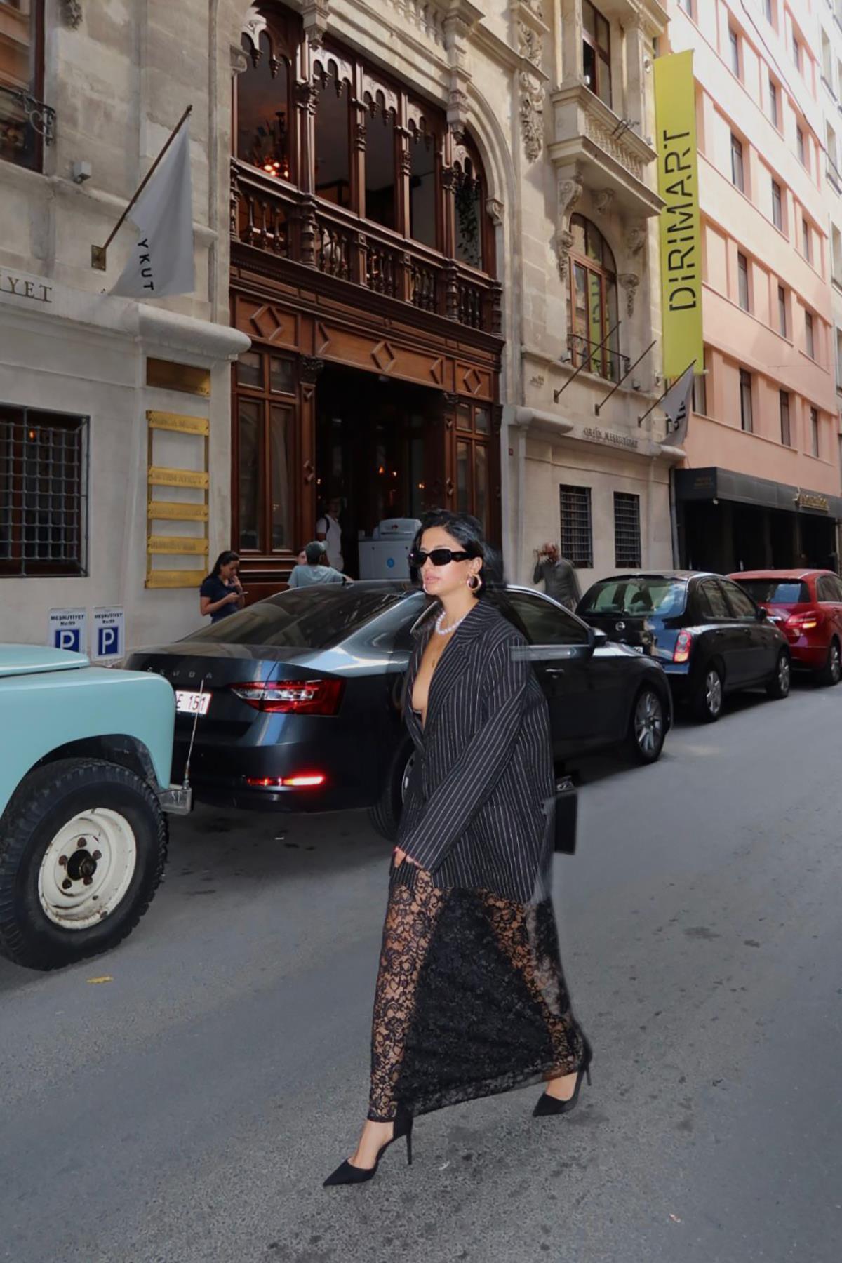 Toptan Siyah Çizgili Oversize Ceket