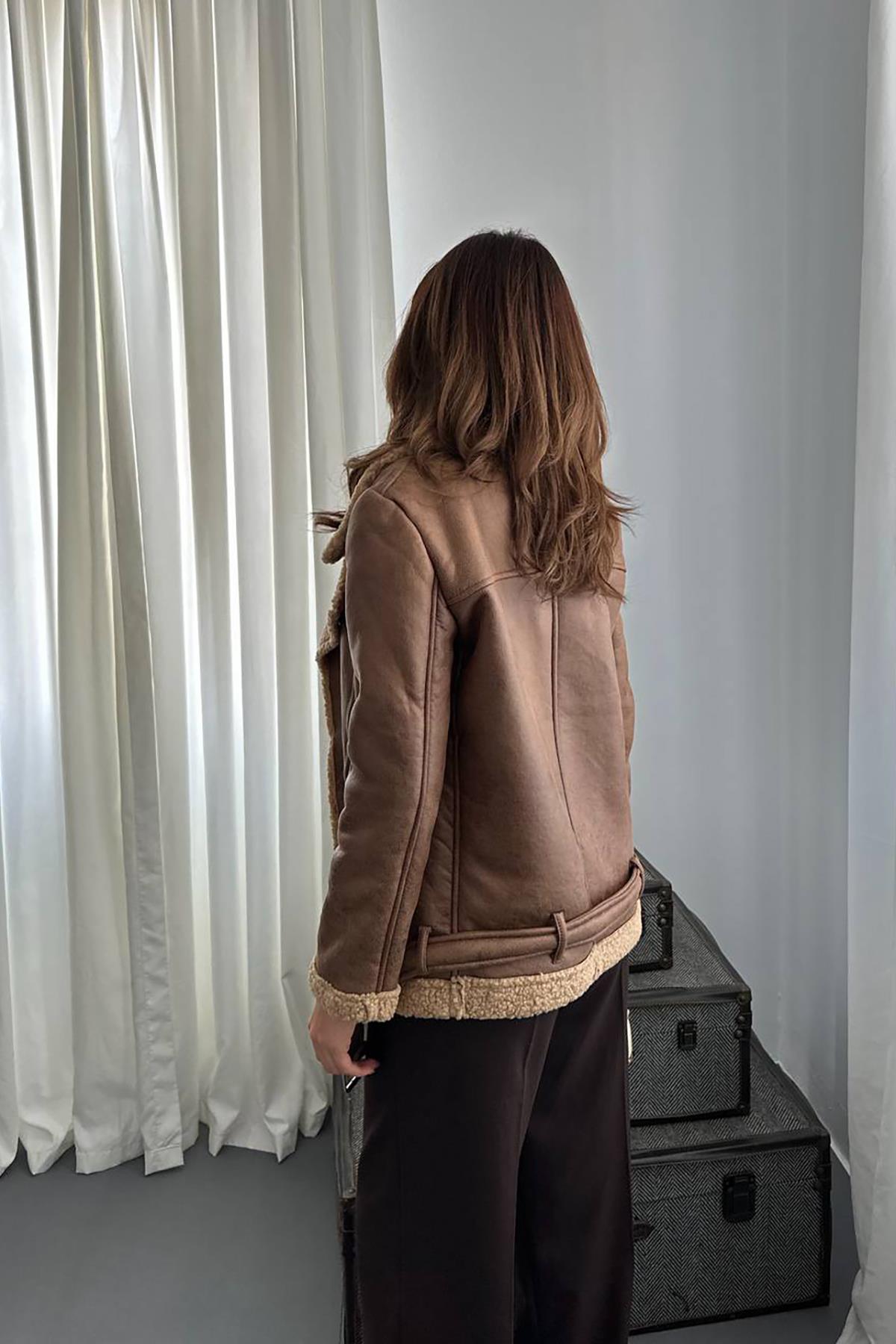 Toptan Taba Apoletli Kürklü Ceket