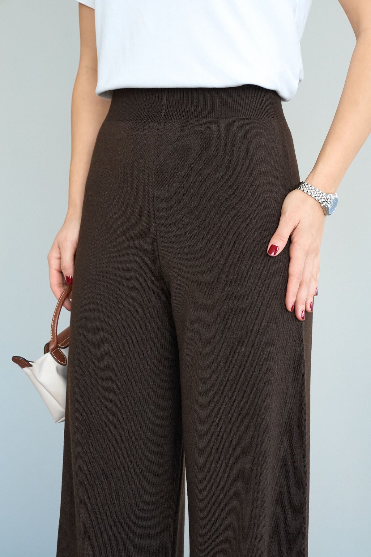 Dark Brown Knit Trousers