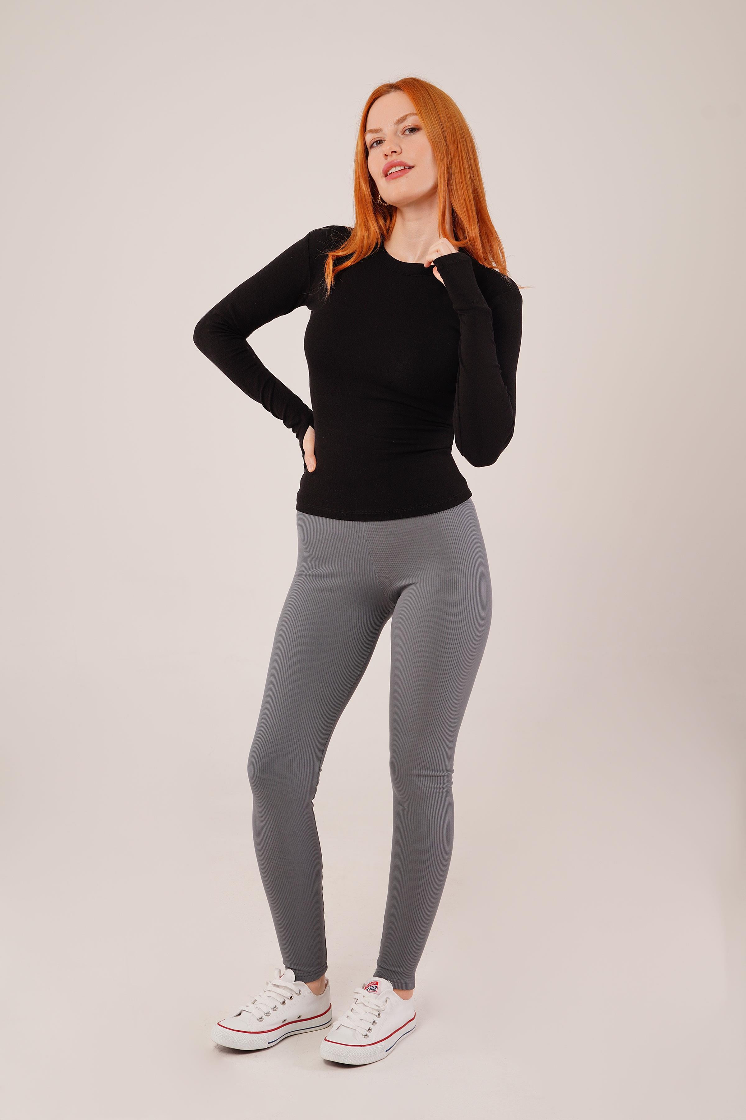 Uzun Kollu Basic Siyah Toptan Bluz