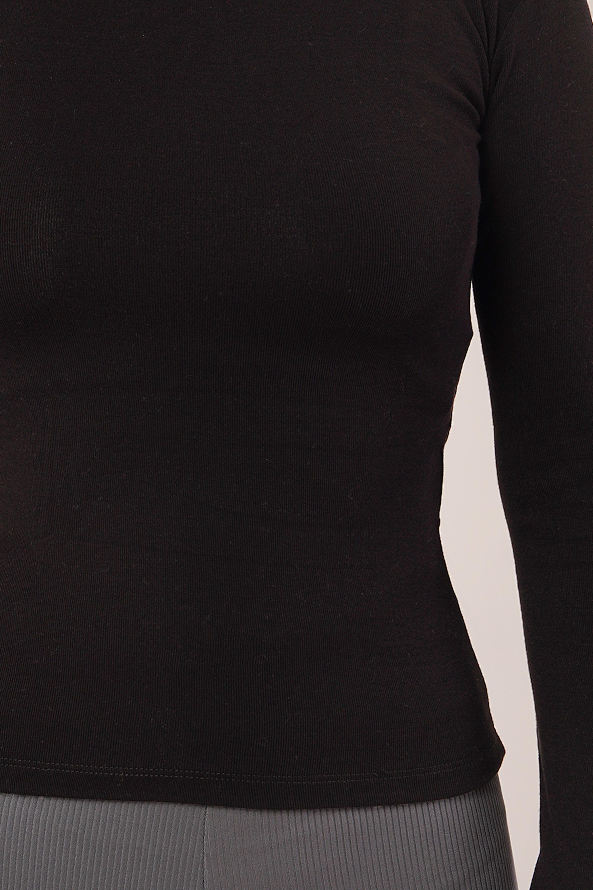 Uzun Kollu Basic Siyah Toptan Bluz