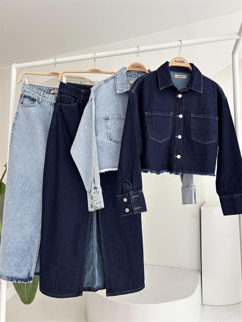 Veronika Yırtmaçlı Denim Takım 9913