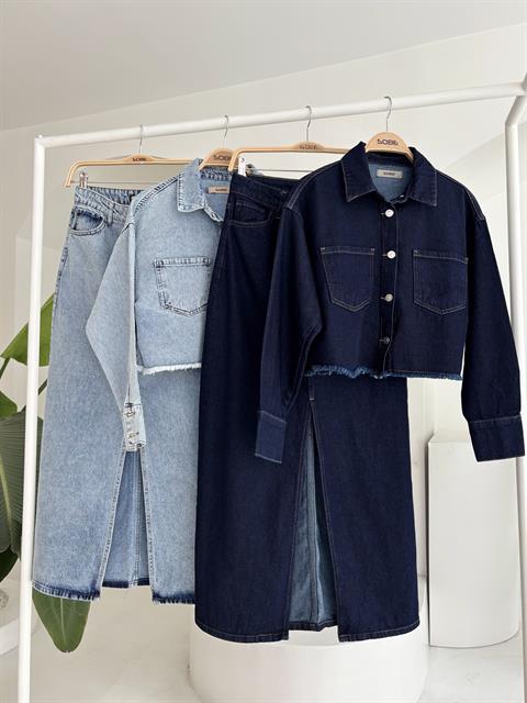 Veronika Yırtmaçlı Denim Takım 9913