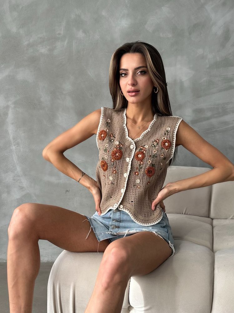 Topshow Vizon Nakışlı Toptan Yelek