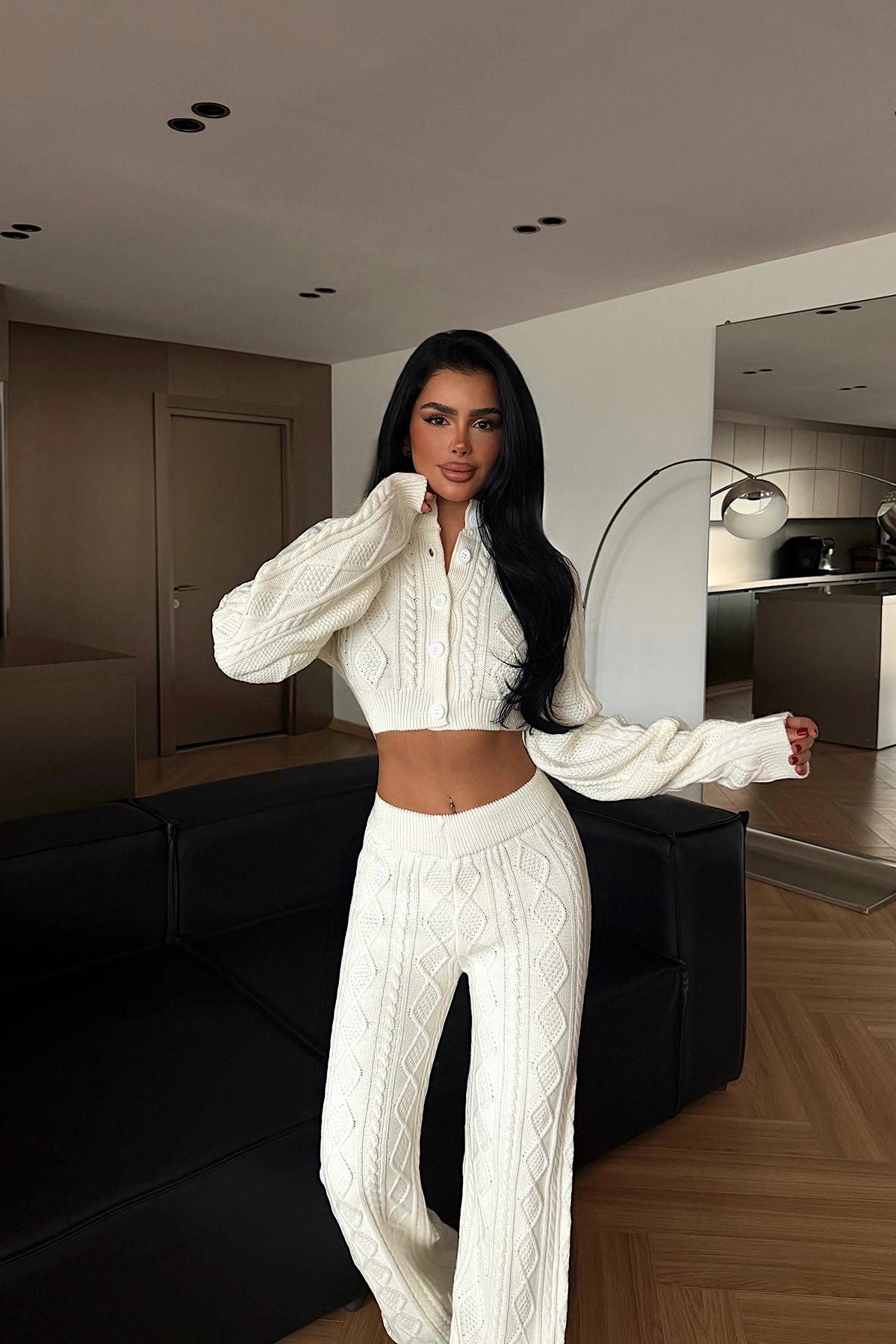 Beyaz 3 Lü Triko Takım