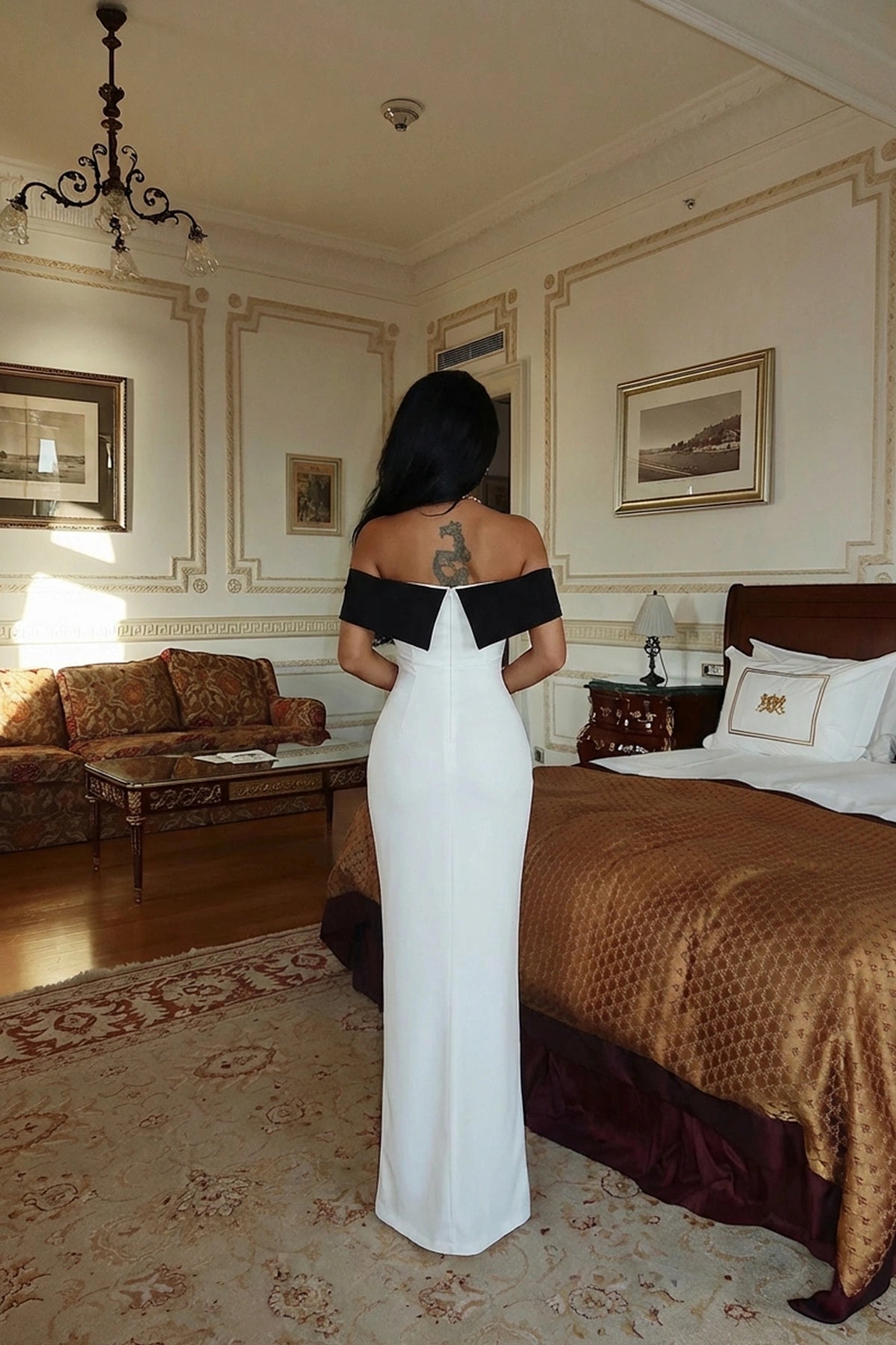 Beyaz Basic Midi Elbise