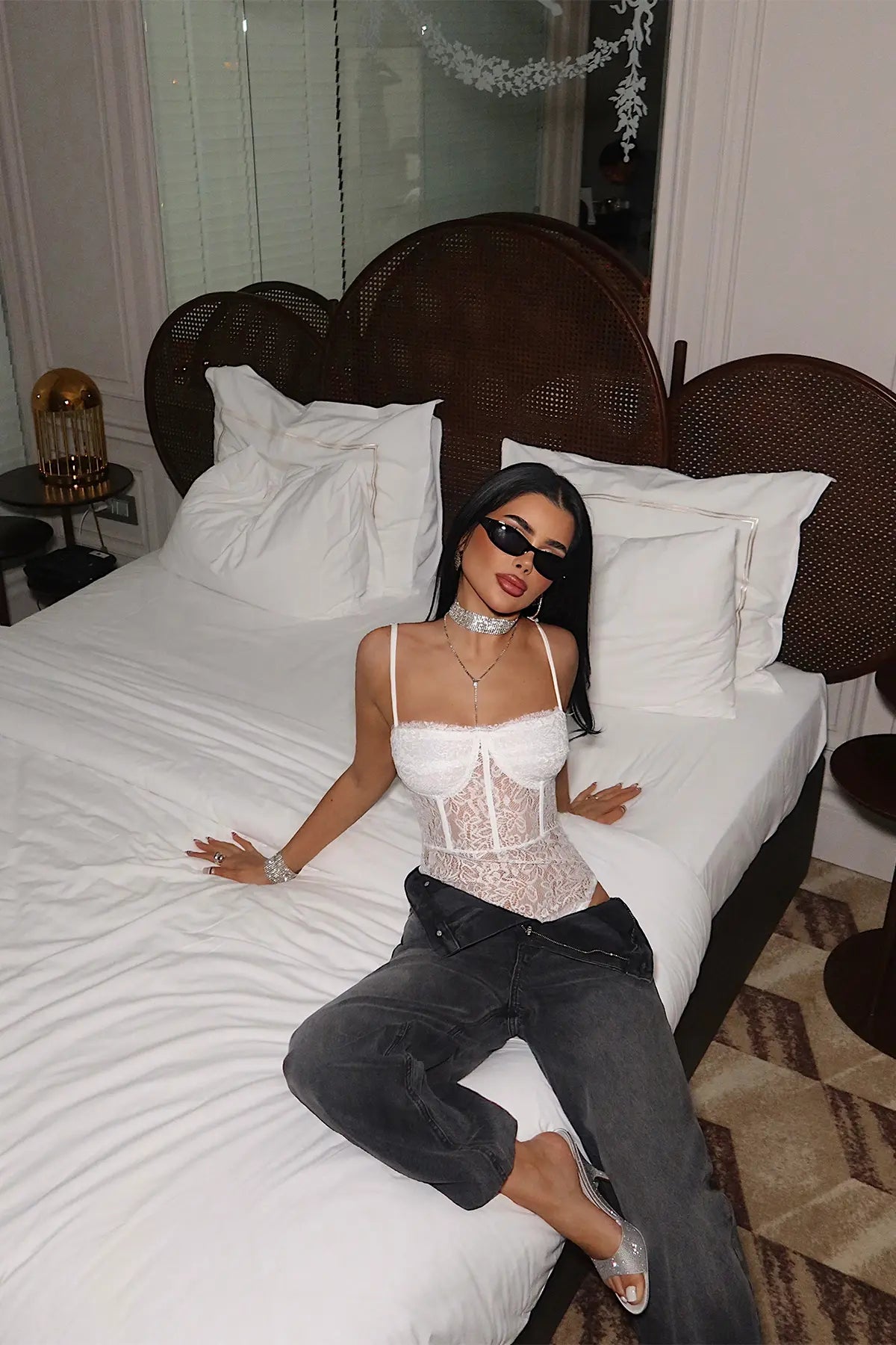 Beyaz Brigitta Dantelli Bodysuit