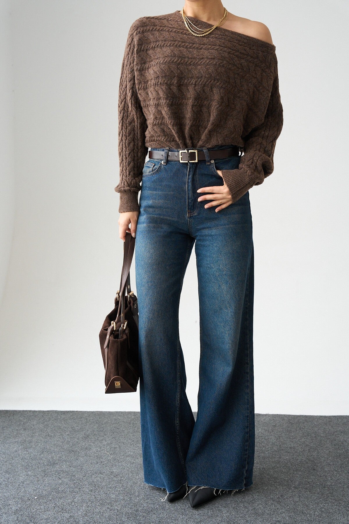 COFFEE Side Braid Sweater