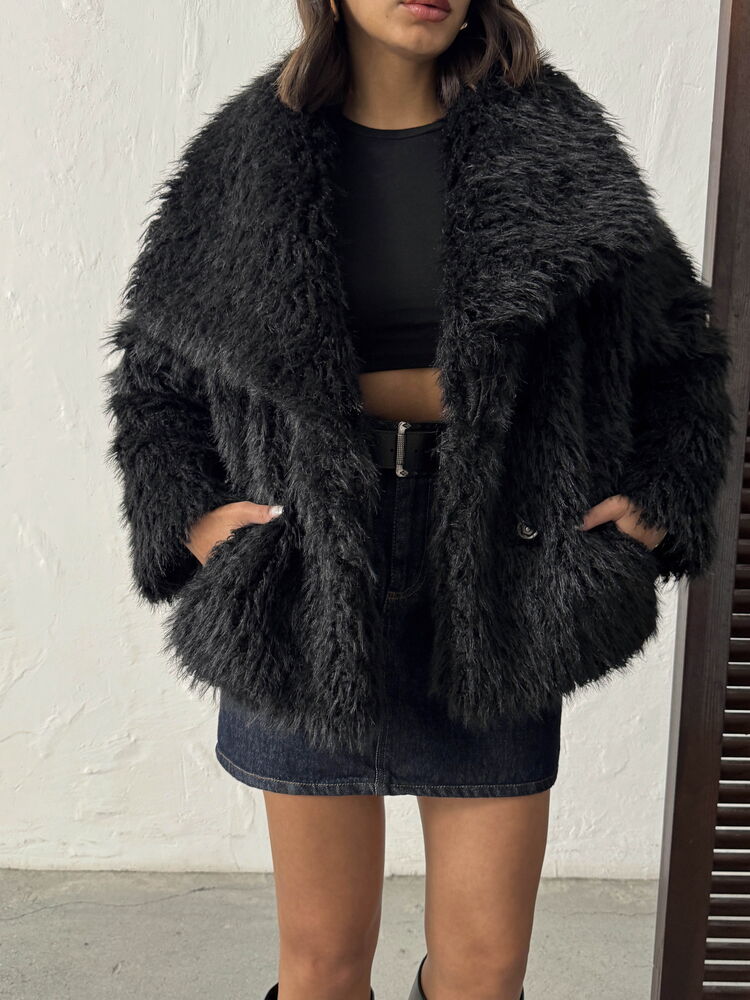 Topshow Yapay Kürk Kadın Toptan Mont – Kabarık Yumuşak Dokulu Kışlık Şık Dış Giyim