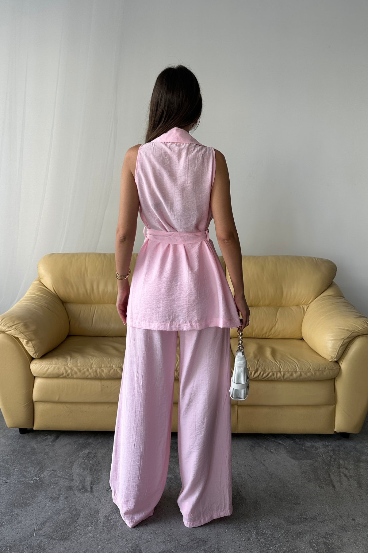 YELEK - PANTOLON TAKIM ÇİLEK KUMAŞ - Pembe