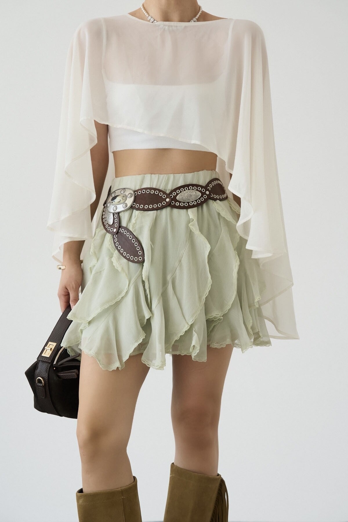 Yeşil Dantelli ETEK