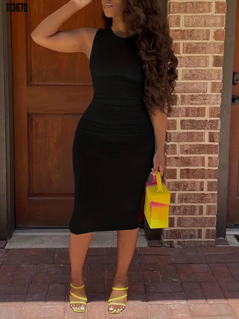 Kadın Bodycon Midi Boy Dalgıç Elbise, 38233