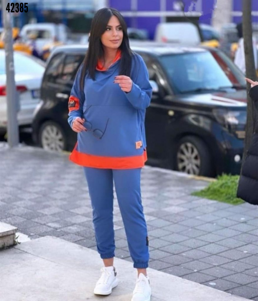 Kadın Kahve Kapşonlu Etek Ucu Detay Arma Ters Dikiş Gorunumlu Ikili Takım, 38740